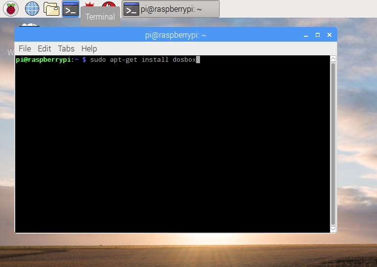 windows in dosbox raspberry pi